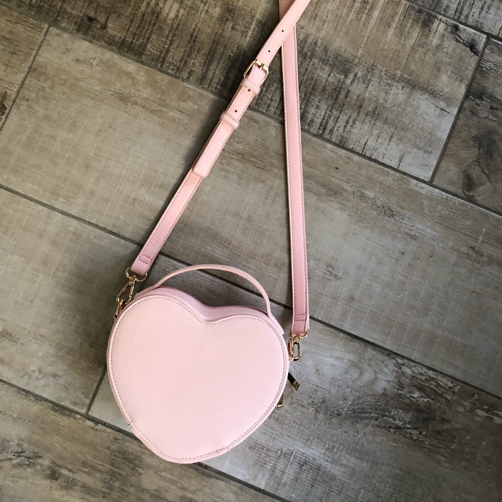 Pastel Pink Heart Purse with Adjustable Strap